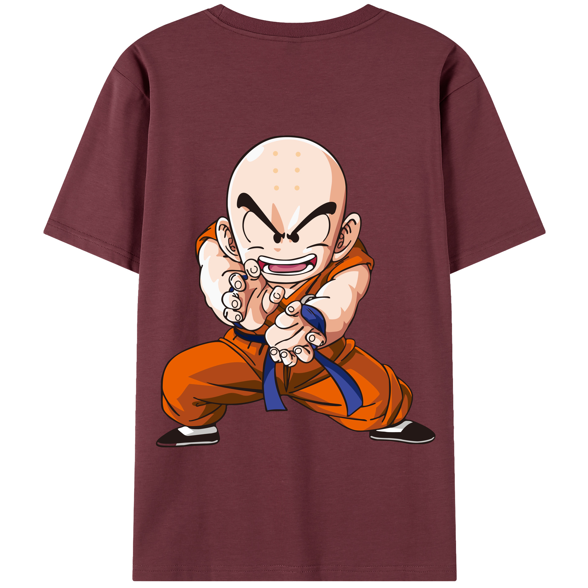 （画像用） ドラゴンボール クリリン DRAGON BALL krillin 綿100％半袖Tシャツ（背面プリント）